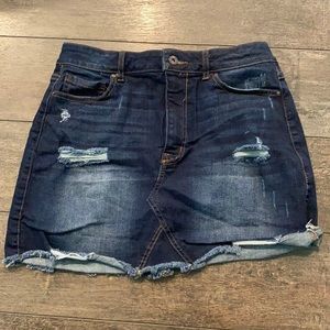 Blue Jean Ripped Skirt Size L